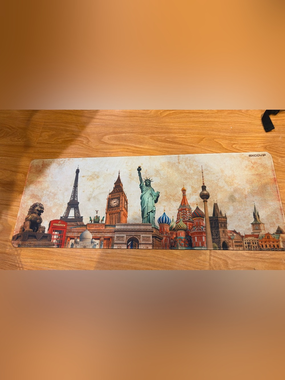 Pre Own EXCOVIP Vintage World Landmarks Extended Desk Mat/Large Mousepad-31”x12”